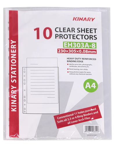 PAQUET POCHETTES PERFOREES A4 KINARY
